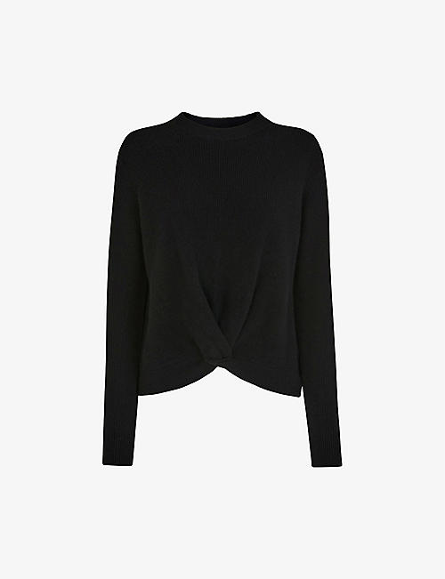 WHISTLES: Twist-front wool and cashmere jumper