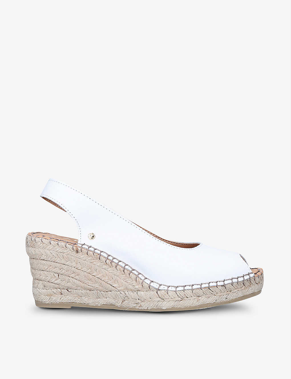 Carvela Comfort Sharon Leather Slingback Wedge Sandals In White