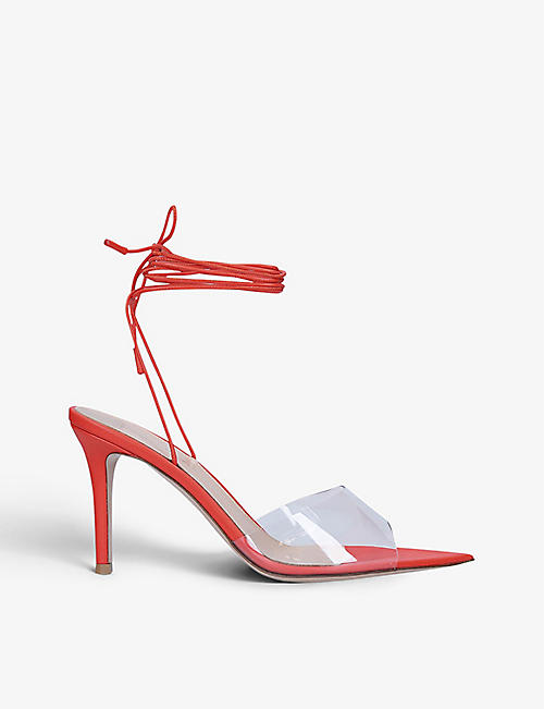 GIANVITO ROSSI: Skye tie-detail leather and TPU sandals