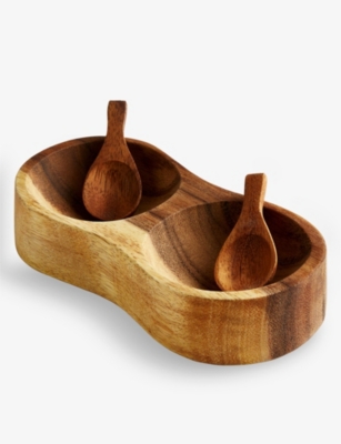 Soho Home Gava Acacia-wood Salt Cellar 14.4cm