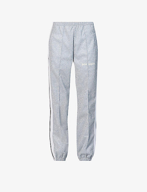 PALM ANGELS: Glittered woven jogging bottoms