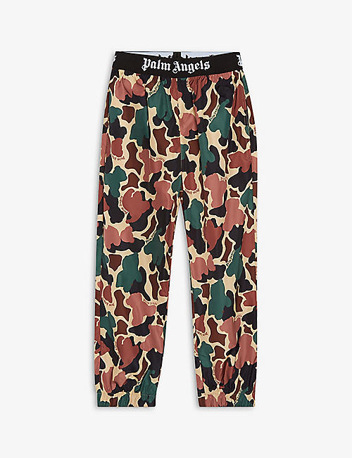 PALM ANGELS: Camouflage-print logo-embroidered shell jogging bottoms 6-12 years