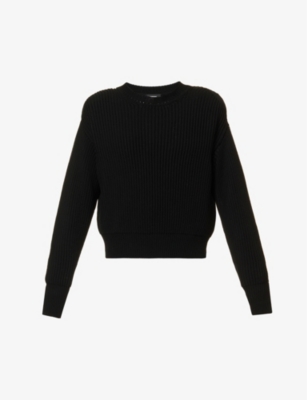 WARDROBE.NYC WARDROBE.NYC WOMEN'S BLACK X HAILEY BIEBER OVERSIZED WOOL JUMPER,52590604