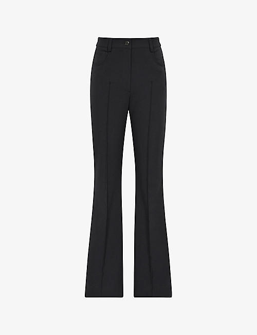 REISS: Flo flared high-rise stretch-woven trousers