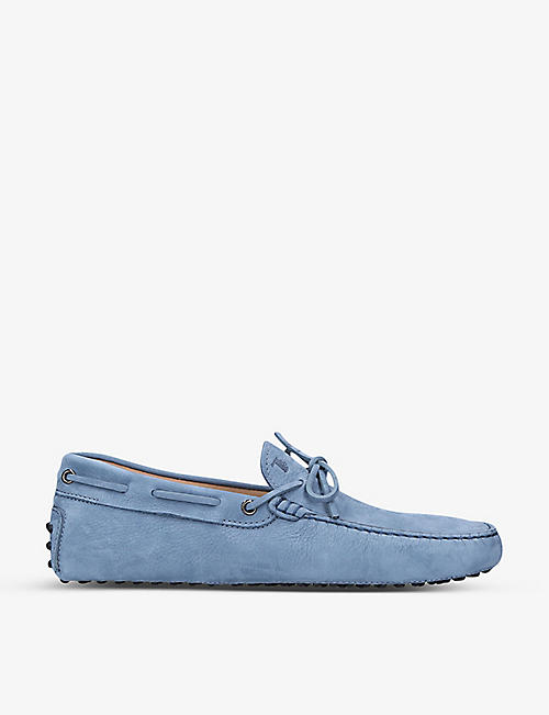 TODS: Driver laced suede loafers
