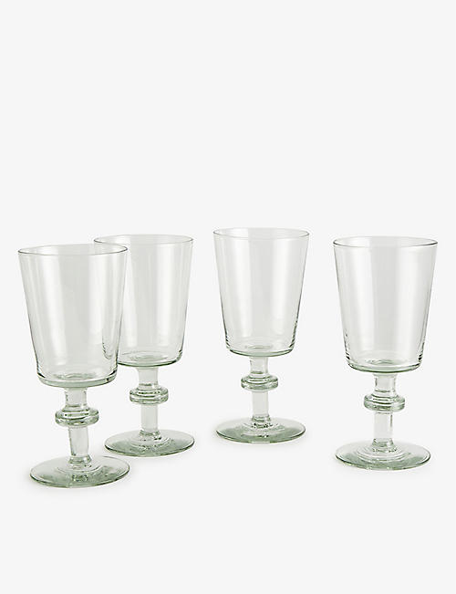 SOHO HOME: Avenell recycled-glass white wine glasses set of four