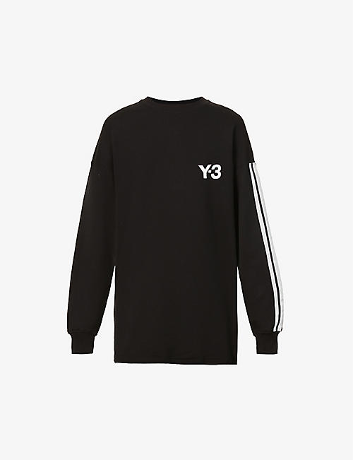 Y3：徽标刺绣休闲版平纹针织棉卫衣
