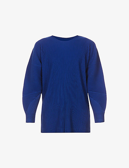HOMME PLISSE ISSEY MIYAKE: Pleated crewneck woven T-shirt
