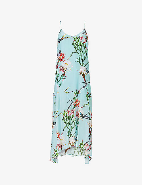 ALLSAINTS: Essey Senja floral-print slip woven maxi dress