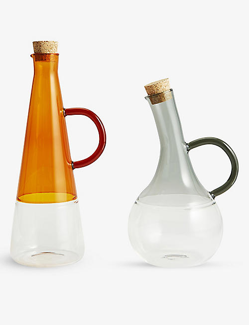 SOHO HOME: Llora glass oil and vinegar decanters set of two