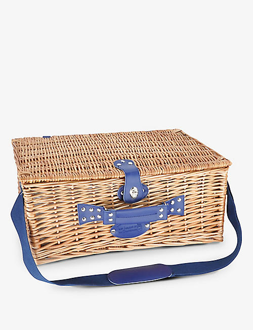 LES JARDINS DE LA COMTESSE: Fontainebleau four-person wicker picnic basket and cutlery set 51cm