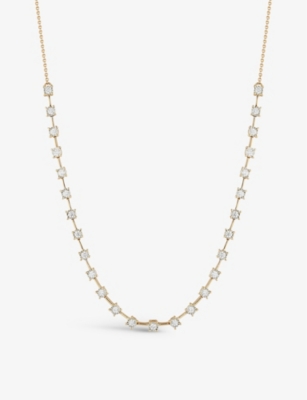 The Alkemistry Dana Rebecca Ava Bea Interval 18ct Yellow-gold And 0.48ct Diamond Tennis Necklace In 14ct Yellow Gold