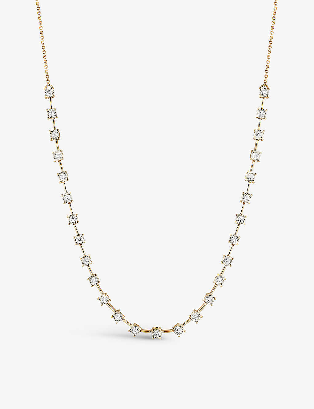 The Alkemistry Dana Rebecca Ava Bea Interval 18ct Yellow-gold And 0.48ct Diamond Tennis Necklace In 14ct Yellow Gold