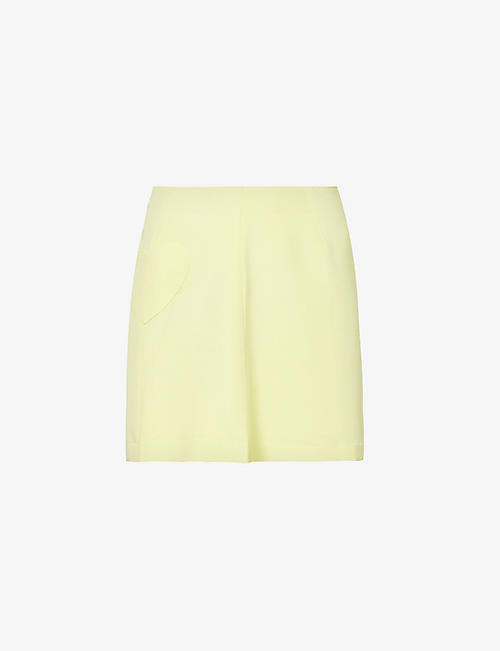 MIRROR PALAIS: Heart-pocket high-waist silk-crepe mini skirt