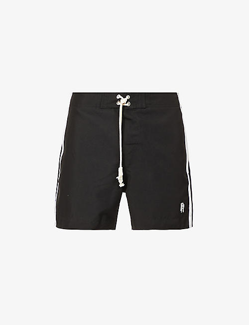 PALM ANGELS: Monogram-print relaxed-fit swim shorts