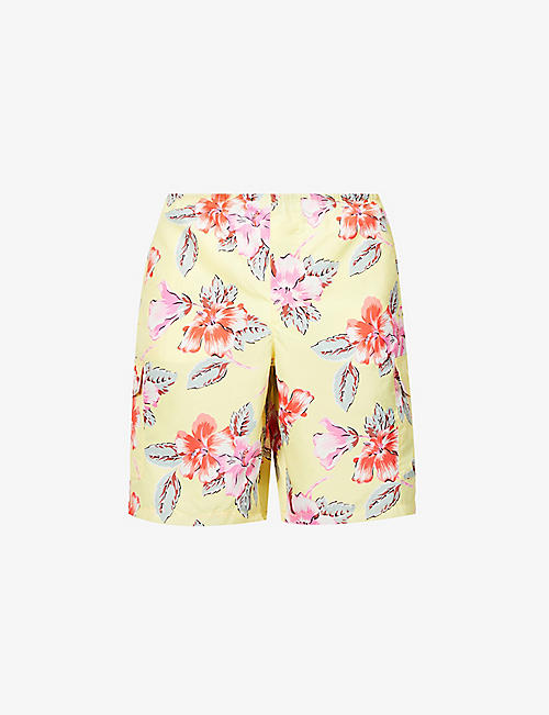 PALM ANGELS: Hibiscus graphic-print swim shorts
