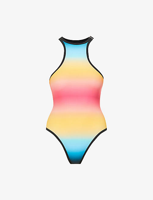 ATTICO: Ombre-print recycled polyester-blend swimsuit