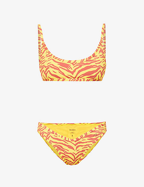 ATTICO: Zebra-print mid-rise bikini set