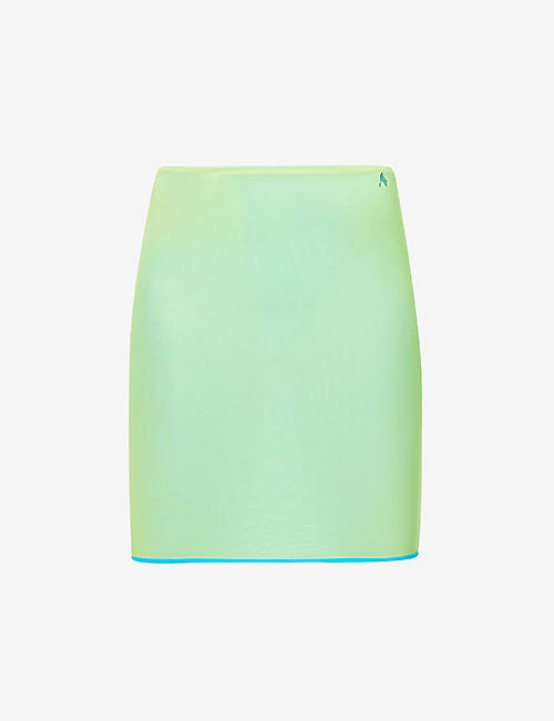 ATTICO: Mid-rise stretch-woven mini skirt