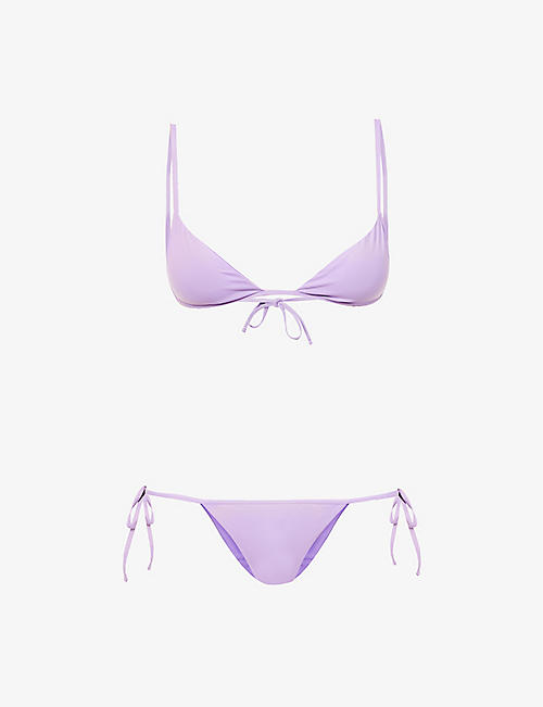 ATTICO: Triangle rhinestone-embellished bikini set