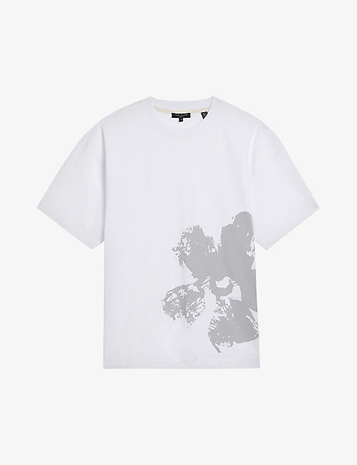 TED BAKER: Polpero graphic-print relaxed-fit cotton T-shirt