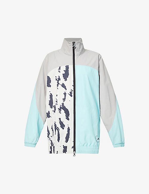 ADIDAS BY STELLA MCCARTNEY: Animal-print recycled-woven track top