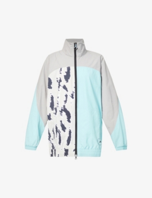 Adidas By Stella Mccartney Animal-print Recycled-woven Track Top In ...