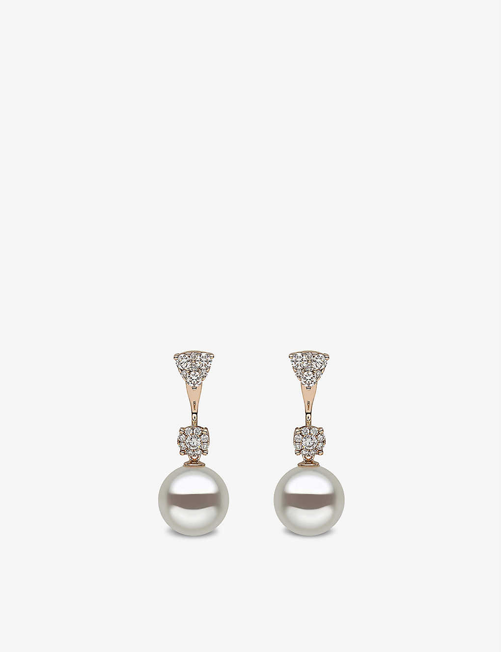 Yoko London South Sea 18ct Rose-gold, 0.96ct Diamond And Pearl Earrings In Rose Gold