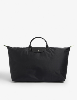 LONGCHAMP Le Pliage Green logo embossed recycled nylon tote bag