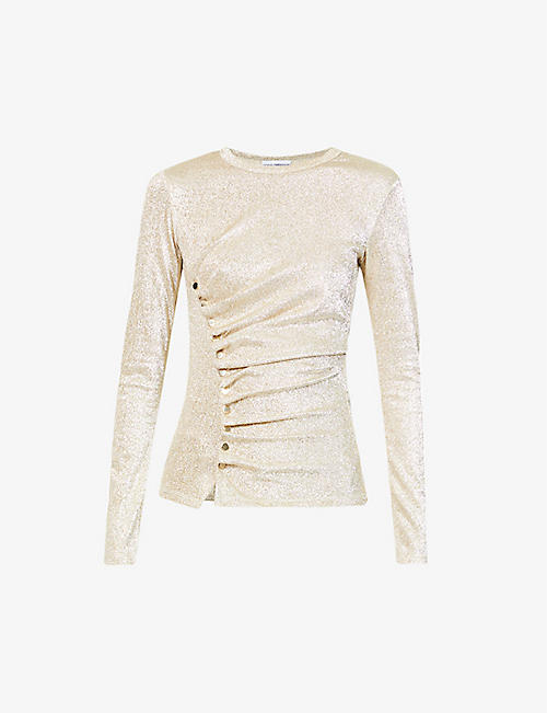 PACO RABANNE: Ruched stretch-knit top