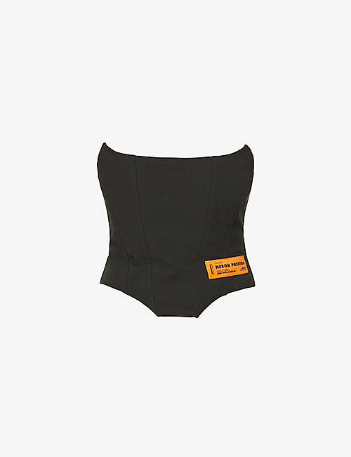HERON PRESTON: Logo-patch fitted stretch-woven top
