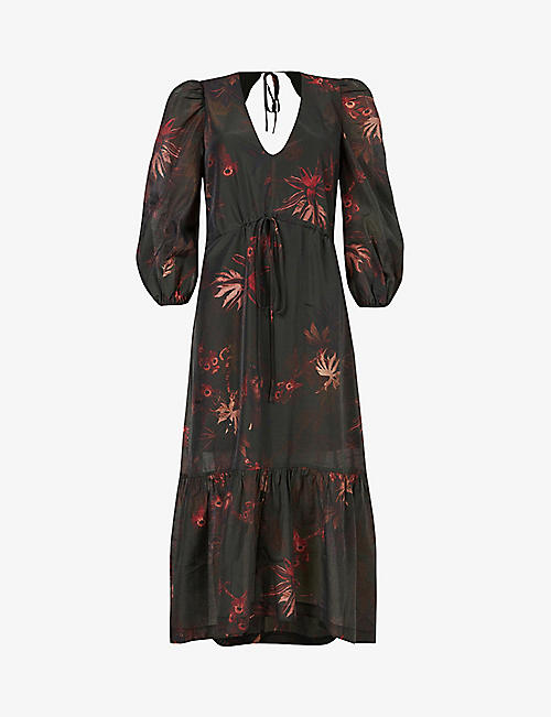 ALLSAINTS: Rosi Nila floral-print woven midi dress