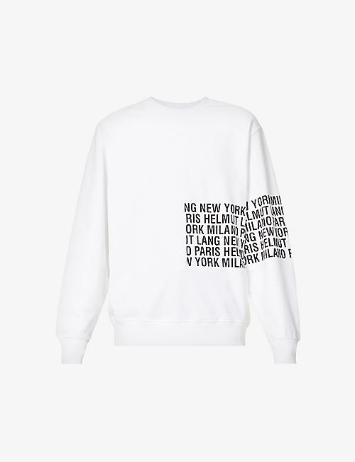 HELMUT LANG: Logo crewneck cotton sweatshirt