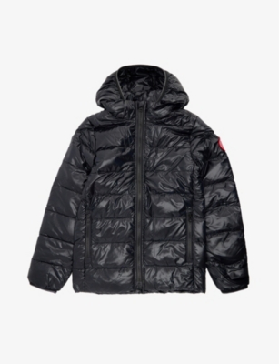 Canada Goose Crofton Hooded Recycled-shell Jacket 7-16 Years In Black