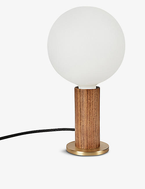 TALA: Knuckle walnut-wood table lamp with Sphere IV LED bulb 28cm