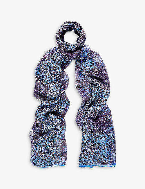OF THE BEA: Coral Goddess printed silk-chiffon scarf