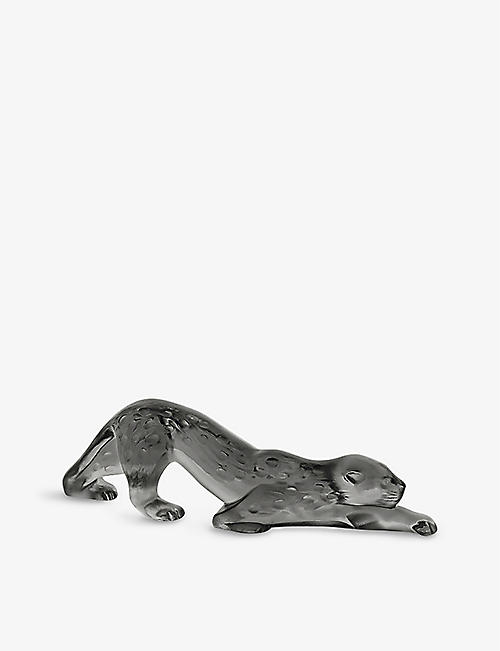 LALIQUE: Zeila small panther crystal ornament 6.2cm