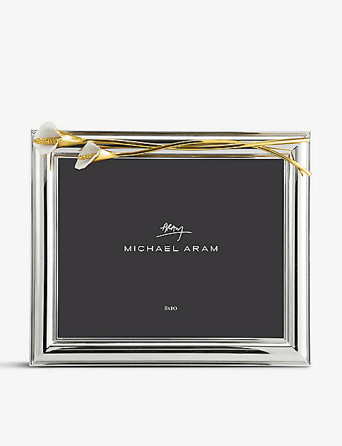 MICHAEL ARAM: Calla Lily polished brass photograph frame 8" x 10"