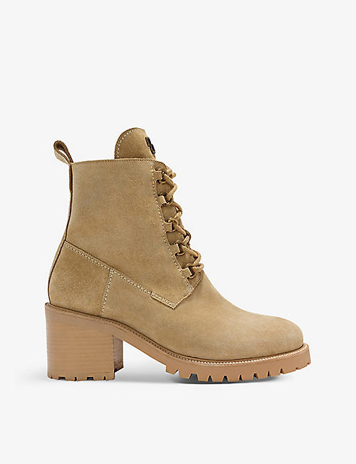 MAJE: Factory chunky-soled heeled suede ankle boots