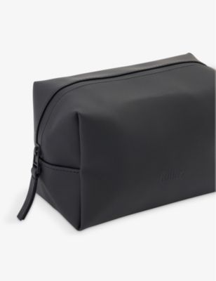 Shop Rains 01 Black Small Coated-canvas Wash Bag