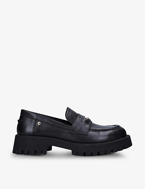 CARVELA: Stomper strap-detail leather loafers