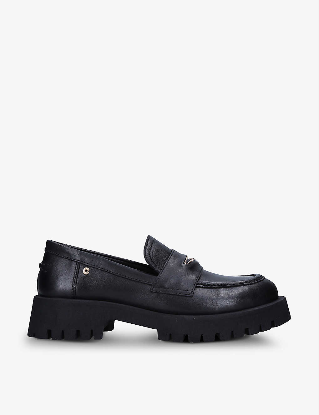 Carvela Stomper Strap-detail Leather Loafers In Black