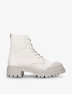 Aldo Charline Chunky-soled Woven Combat Boots In White/oth | ModeSens