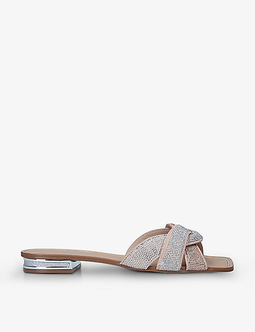 ALDO: Coredith rhinestone-embellished woven slider sandals