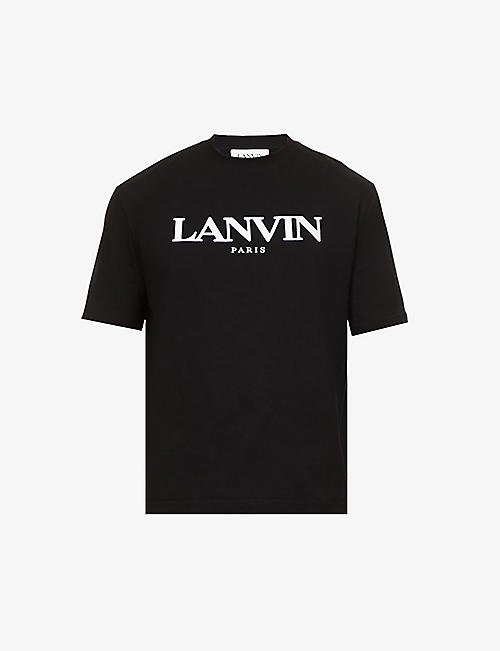 LANVIN: Brand-embroidered crewneck cotton-jersey T-shirt