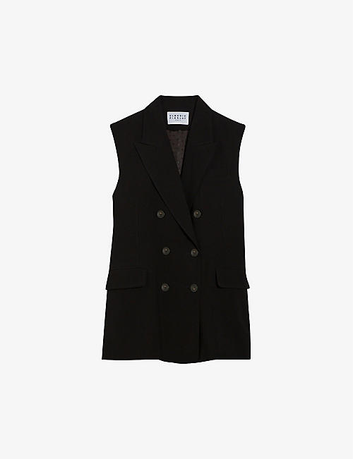 CLAUDIE PIERLOT: Victor double-breasted sleeveless woven jacket
