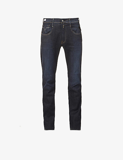 REPLAY: Anbass Hyperflex Re-Used slim-fit stretch-denim jeans