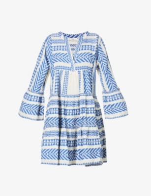 DEVOTION TWINS: Ella flared-sleeve cotton mini dress