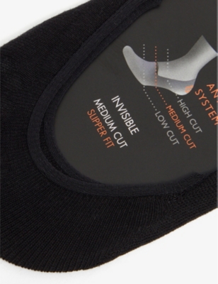 Falke Step Medium-cut Invisible Cotton-blend Socks In Black