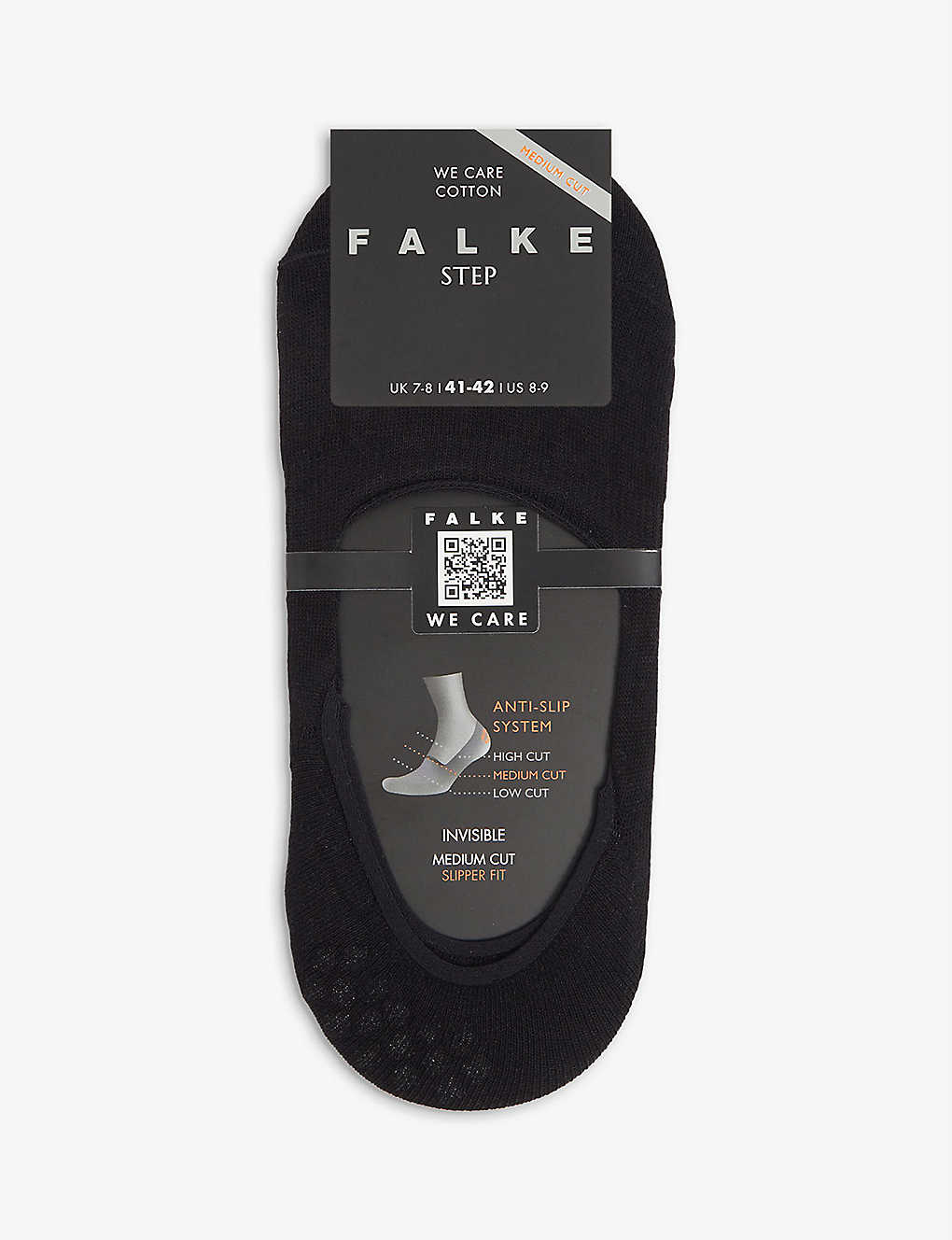 Shop Falke Men's Black Step Medium-cut Invisible Cotton-blend Socks